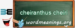 WordMeaning blackboard for cheiranthus cheiri